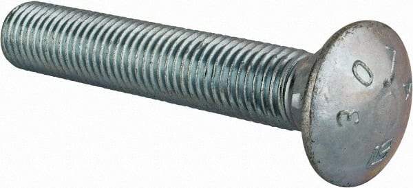 Value Collection - 3/4-10 UNC 4-1/2" Length Under Head, Standard Square Neck, Carriage Bolt - Grade 2 Steel, Zinc-Plated Finish - Strong Tooling