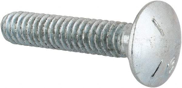 Value Collection - 1/4-20 UNC 1-1/4" Length Under Head, Standard Square Neck, Carriage Bolt - Grade 5 Steel, Zinc-Plated Finish - Strong Tooling