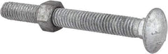 Value Collection - 3/8-16 UNC 3-1/2" Length Under Head, Standard Square Neck, Carriage Bolt - Grade 5 Steel, Galvanized Zinc-Plated Finish - Strong Tooling