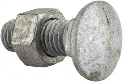 Value Collection - 1/2-13 UNC 1-1/2" Length Under Head, Standard Square Neck, Carriage Bolt - Grade 5 Steel, Galvanized Zinc-Plated Finish - Strong Tooling