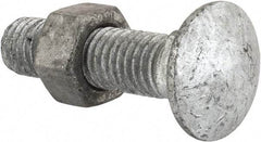 Value Collection - 1/2-13 UNC 2" Length Under Head, Standard Square Neck, Carriage Bolt - Grade 5 Steel, Galvanized Zinc-Plated Finish - Strong Tooling