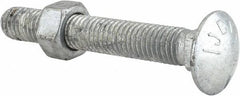 Value Collection - 1/2-13 UNC 3-1/2" Length Under Head, Standard Square Neck, Carriage Bolt - Grade 5 Steel, Galvanized Zinc-Plated Finish - Strong Tooling