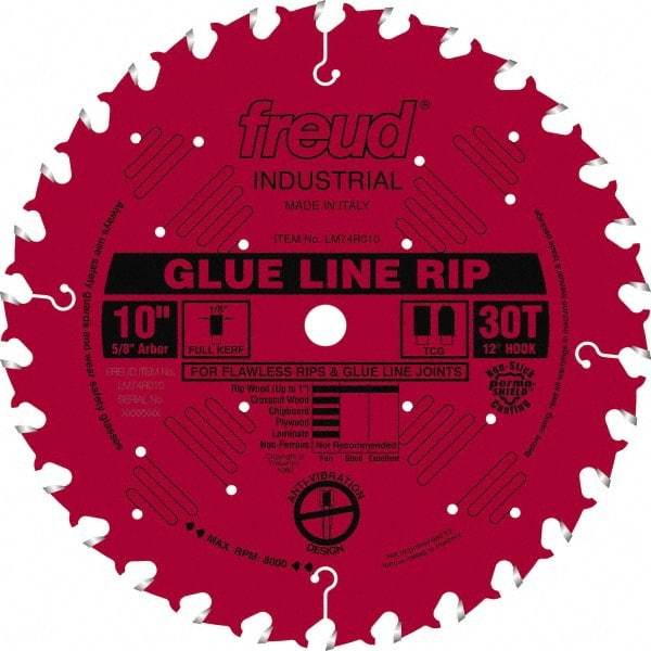 Freud - 10" Diam, 5/8" Arbor Hole Diam, 30 Tooth Wet & Dry Cut Saw Blade - Carbide-Tipped, Standard Round Arbor - Strong Tooling