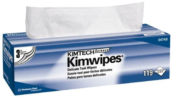 Kimtech - Dry Clean Room/Lab/Critical Task Wipes - Pop-Up, 11-3/4" x 11-3/4" Sheet Size, White - Strong Tooling