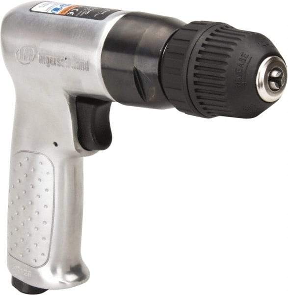 Ingersoll-Rand - 3/8" Keyless Chuck - Pistol Grip Handle, 2,000 RPM, 4 CFM, 0.5 hp, 90 psi - Strong Tooling