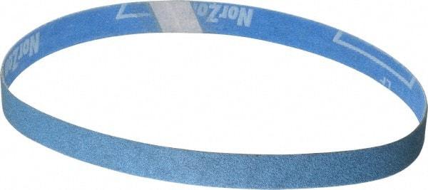 Norton - 3/4" Wide x 20-1/2" OAL, 80 Grit, Zirconia Alumina Abrasive Belt - Zirconia Alumina, Medium, Coated, X Weighted Cloth Backing, Series R823 - Strong Tooling