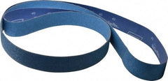 Norton - 2" Wide x 132" OAL, 40 Grit, Zirconia Alumina Abrasive Belt - Zirconia Alumina, Coarse, Coated, Y Weighted Cloth Backing, Series R824 - Strong Tooling