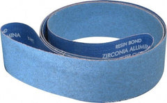 Norton - 3" Wide x 132" OAL, 60 Grit, Zirconia Alumina Abrasive Belt - Zirconia Alumina, Medium, Coated, Y Weighted Cloth Backing, Series R824 - Strong Tooling