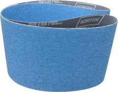 Norton - 6" Wide x 48" OAL, 36 Grit, Zirconia Alumina Abrasive Belt - Zirconia Alumina, Very Coarse, Coated, Y Weighted Cloth Backing, Dry, Series R821 - Strong Tooling