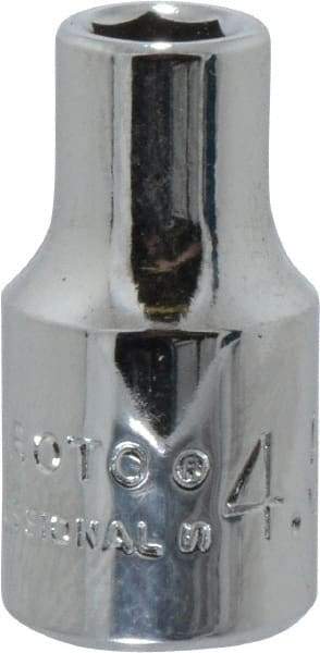 Proto - 1/4" Drive, Standard Hand Socket - 6 Points, 7/8" OAL, Chrome Finish - Strong Tooling