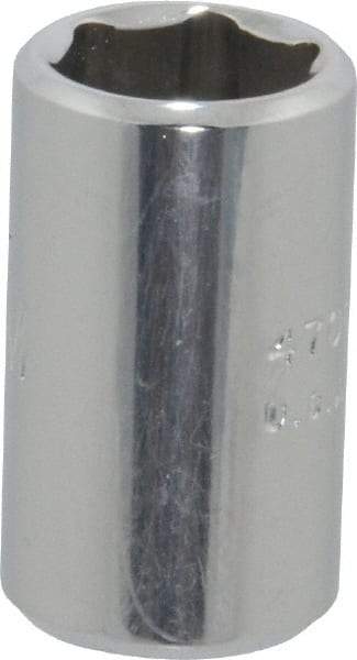 Proto - 1/4" Drive, Standard Hand Socket - 6 Points, 7/8" OAL, Chrome Finish - Strong Tooling