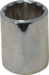 Proto - 1/2", 1/4" Drive, Standard Hand Socket - 12 Points, 7/8" OAL, Chrome Finish - Strong Tooling