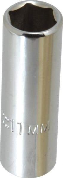 Proto - 1/4" Drive, Deep Hand Socket - 6 Points, 1-15/16" OAL, Chrome Finish - Strong Tooling