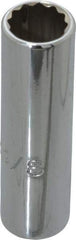 Proto - 3/8", 1/4" Drive, Deep Hand Socket - 12 Points, 2" OAL, Chrome Finish - Strong Tooling