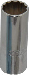 Proto - 9/16", 1/4" Drive, Deep Hand Socket - 12 Points, 2" OAL, Chrome Finish - Strong Tooling