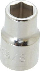 Proto - 3/8", 3/8" Drive, Standard Hand Socket - 6 Points, 1-3/32" OAL, Chrome Finish - Strong Tooling