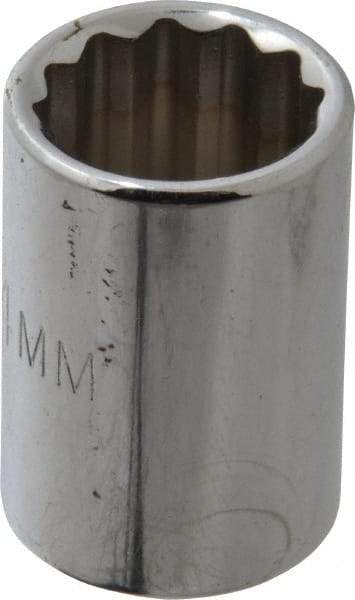 Proto - 3/8" Drive, Standard Hand Socket - 12 Points, 1-1/8" OAL, Chrome Finish - Strong Tooling