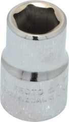 Proto - 3/8" Drive, Standard Hand Socket - 6 Points, 1-3/32" OAL, Chrome Finish - Strong Tooling