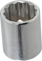 Proto - 3/8" Drive, Standard Hand Socket - 6 Points, 1-1/8" OAL, Chrome Vanadium, Chrome Finish - Strong Tooling