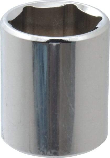 Proto - 3/8" Drive, Standard Hand Socket - 6 Points, 1-3/16" OAL, Chrome Vanadium, Chrome Finish - Strong Tooling