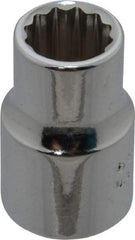 Proto - 3/8", 3/8" Drive, Standard Hand Socket - 12 Points, 1-3/32" OAL, Chrome Finish - Strong Tooling