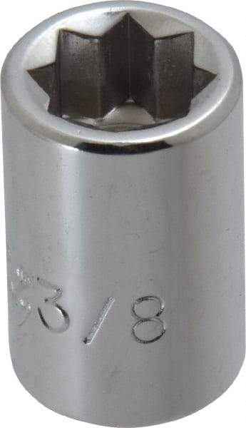 Proto - 3/8", 3/8" Drive, Standard Hand Socket - 8 Points, 1-5/64" OAL, Chrome Finish - Strong Tooling