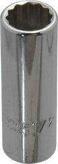 Proto - 1/2", 3/8" Drive, Deep Hand Socket - 12 Points, 2-1/8" OAL, Chrome Finish - Strong Tooling