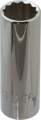 Proto - 11/16", 3/8" Drive, Deep Hand Socket - 12 Points, 2-3/4" OAL, Chrome Finish - Strong Tooling