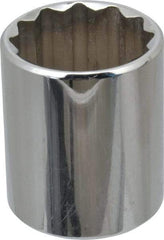 Proto - 1", 1/2" Drive, Standard Hand Socket - 12 Points, 1-9/16" OAL, Chrome Finish - Strong Tooling