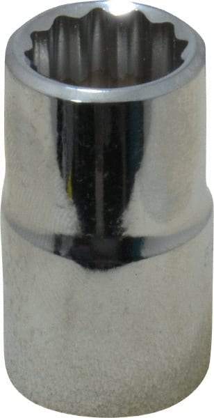 Proto - 1/2" Drive, Standard Hand Socket - 12 Points, 1-1/2" OAL, Chrome Finish - Strong Tooling