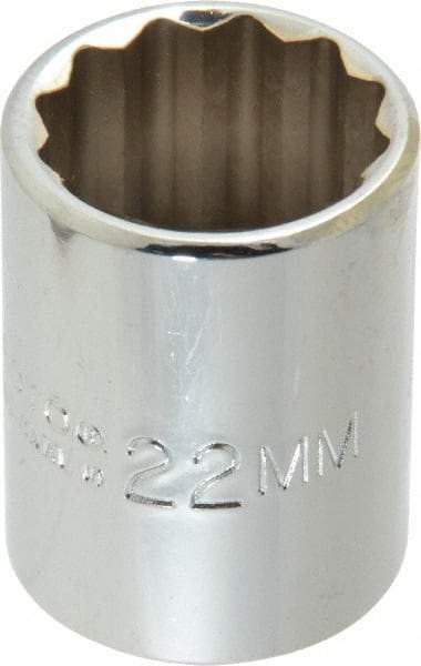 Proto - 1/2" Drive, Standard Hand Socket - 12 Points, 1-17/32" OAL, Chrome Finish - Strong Tooling