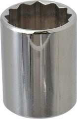 Proto - 1/2" Drive, Standard Hand Socket - 12 Points, 1-17/32" OAL, Chrome Finish - Strong Tooling