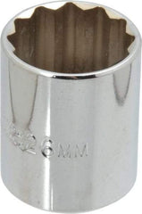 Proto - 1/2" Drive, Standard Hand Socket - 12 Points, 1-17/32" OAL, Chrome Finish - Strong Tooling