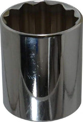 Proto - 1/2" Drive, Standard Hand Socket - 12 Points, 1-25/32" OAL, Chrome Finish - Strong Tooling