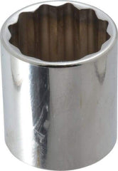 Proto - 1/2" Drive, Standard Hand Socket - 12 Points, 1-25/32" OAL, Chrome Finish - Strong Tooling