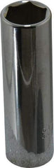 Proto - 11/16", 1/2" Drive, Deep Hand Socket - 6 Points, 3-1/4" OAL, Chrome Finish - Strong Tooling