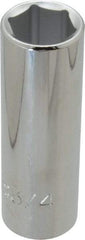 Proto - 3/4", 1/2" Drive, Deep Hand Socket - 6 Points, 3-1/4" OAL, Chrome Finish - Strong Tooling