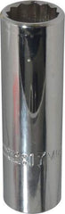 Proto - 1/2" Drive, Deep Hand Socket - 12 Points, 3-1/4" OAL, Chrome Finish - Strong Tooling