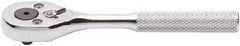 Proto - 1/4" Drive Pear Head Ratchet - Chrome Finish, 5" OAL, 24 Gear Teeth, Standard Knurled Handle, Sealed Head - Strong Tooling