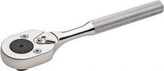 Proto - 3/8" Drive Pear Head Ratchet - Chrome Finish, 7" OAL, 24 Gear Teeth, Standard Knurled Handle, Reversible Head - Strong Tooling