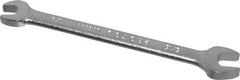 Proto - 1/4" x 5/16" Standard Open End Wrench - 4-1/2" OAL, Double End, Satin Finish, 15° Head Angle - Strong Tooling