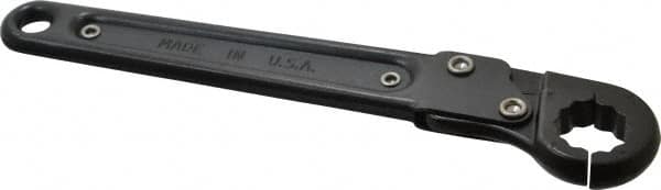 Proto - 5/8", Black Finish, Ratcheting Flare Nut Wrench - 12 Points, 7-1/4" OAL, Steel, Single End Head - Strong Tooling