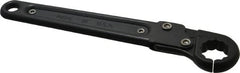 Proto - 11/16", Black Finish, Ratcheting Flare Nut Wrench - 12 Points, 7-1/4" OAL, Steel, Single End Head - Strong Tooling