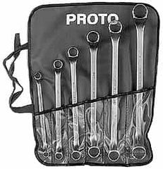 Proto - 6 Piece, 3/8" x 7/16" to 15/16" x 1", 12 Point Box End Wrench Set - Inch Measurement Standard, Satin Finish - Strong Tooling