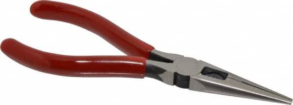 Proto - 6-5/8" OAL, 1-7/8" Jaw Length x 11/16" Jaw Width, Long Nose Side Cutting Chain Nose Pliers - Serrated Jaw, Standard Head, Plastisol Handles - Strong Tooling