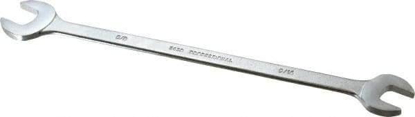 Proto - 9/16" x 5/8" Standard Extra Thin Open End Wrench - 10" OAL, Double End, Satin Finish, 15° Head Angle - Strong Tooling