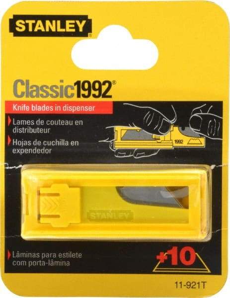 Stanley - 10 Piece Carbon Steel Utility Knife Blade - 2-7/16" OAL, 0.024" Blade Thickness - Strong Tooling