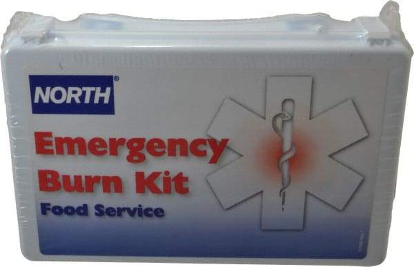 North - 8 Piece, 1 Person, Burn Aid First Aid Kit - 5-1/8" Wide x 2-3/4" Deep x 8" High, Plastic Case - Strong Tooling