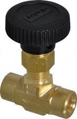 Parker - 3,000 Max psi, 1/8" Pipe, Brass, Inline Instrumentation Needle Valve - FNPT x FNPT End Connections - Strong Tooling