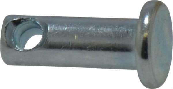 Made in USA - 3/16" Pin Diam, 1/2" OAL, Standard Clevis Pin - 3/32" Hole, 13/32" Usable Length, Zinc-Plated Steel - Strong Tooling